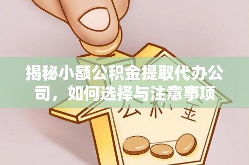 阿里揭秘小额公积金提取代办公司，如何选择与注意事项